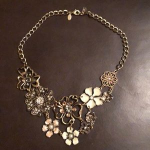 Express Brand jeweled, beaded flower necklace